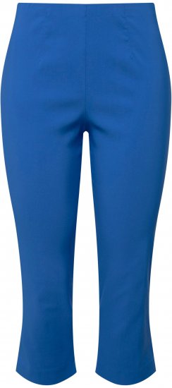 Ulla Popken Stretch Basic Bengaline Capri Pants Royal Blue - Jeans & Broeken in Grote Maten – Plus Size - 