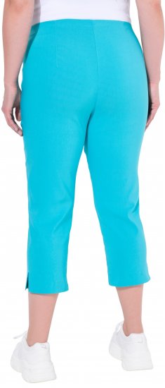 Ulla Popken Stretch Basic Bengaline Capri Pants Deep Aqua - Jeans & Broeken in Grote Maten – Plus Size - 