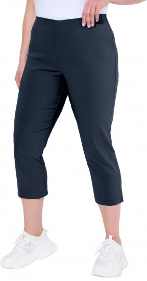 Ulla Popken Stretch Basic Bengaline Capri Pants Navy Blue - Jeans & Broeken in Grote Maten – Plus Size - 