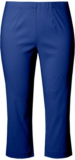 Ulla Popken Stretch Basic Bengaline Capri Pants Blue - Jeans & Broeken in Grote Maten – Plus Size - 