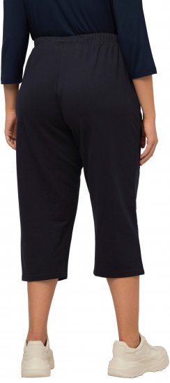 Ulla Popken Pull On Knit Elastic Waist Pocket Crop Pants Blue - Jeans & Broeken in Grote Maten – Plus Size - 