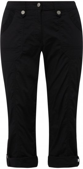 Ulla Popken Roll Tab Hem Stretch Cargo Pants Black - Jeans & Broeken in Grote Maten – Plus Size - 