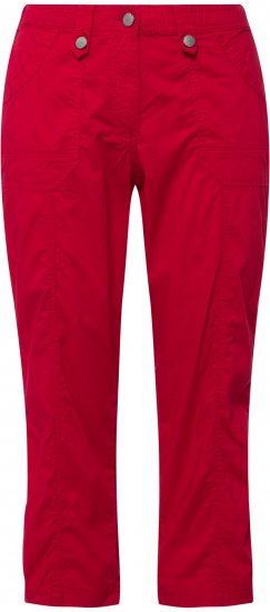 Ulla Popken Roll Tab Hem Stretch Cargo Pants Red - Jeans & Broeken in Grote Maten – Plus Size - 