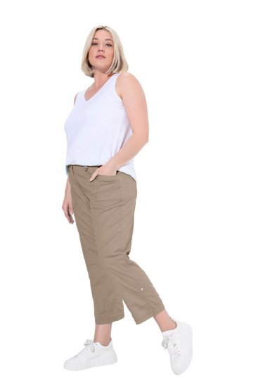 Ulla Popken Roll Tab Hem Stretch Cargo Pants Orange - Broeken - Dames broeken in grote maten