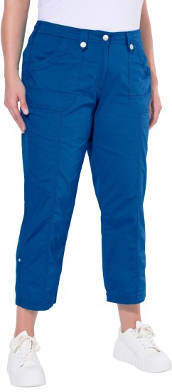 Ulla Popken Roll Tab Hem Stretch Cargo Pants Blue - Jeans & Broeken in Grote Maten – Plus Size - 