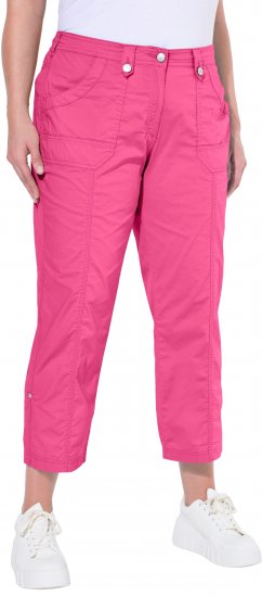 Ulla Popken Roll Tab Hem Stretch Cargo Pants Pink - Jeans & Broeken in Grote Maten – Plus Size - 