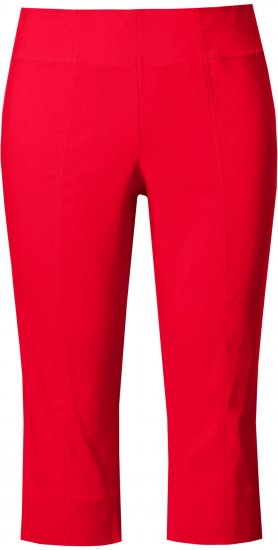 Ulla Popken Bengaline Elastic Waist Stretch Capri Pants Red - Jeans & Broeken in Grote Maten – Plus Size - 