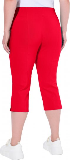 Ulla Popken Bengaline Elastic Waist Stretch Capri Pants Red - Jeans & Broeken in Grote Maten – Plus Size - 