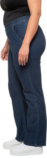 Ulla Popken Straight Leg Elastic Waist Mandy Fit Stretch Jeans Denim Blue - Jeans & Broeken in Grote Maten – Plus Size - 