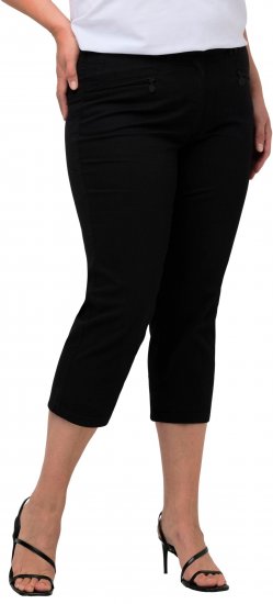 Ulla Popken Mony Stretch Capri Pants Black - Jeans & Broeken in Grote Maten – Plus Size - 