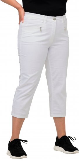 Ulla Popken Mony Stretch Capri Pants Snow White - Jeans & Broeken in Grote Maten – Plus Size - 