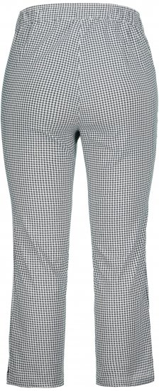 Ulla Popken Check Bengaline Slim Leg Sienna Fit Stretch Crop Pants Black - Jeans & Broeken in Grote Maten – Plus Size - 