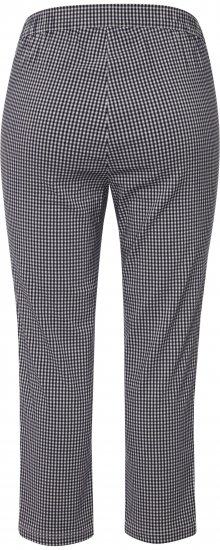 Ulla Popken Check Bengaline Slim Leg Sienna Fit Stretch Crop Pants Navy - Jeans & Broeken in Grote Maten – Plus Size - 