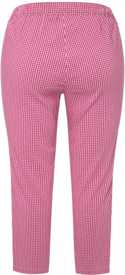 Ulla Popken Check Bengaline Slim Leg Sienna Fit Stretch Crop Pants Pale Lilac - Jeans & Broeken in Grote Maten – Plus Size - 