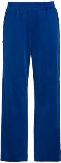 Ulla Popken Snap Placket Side Seam Wide Leg Recycled Polyester Knit Joggers Blue - Jeans & Broeken in Grote Maten – Plus Size - 