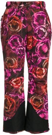 Ulla Popken Hyprar Rose Print Fully Lined Ski Pants Orange - Jeans & Broeken in Grote Maten – Plus Size - 