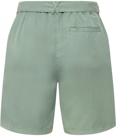 Ulla Popken Tie Belt Lyocell Shorts Moss Green - Jeans & Broeken in Grote Maten – Plus Size - 