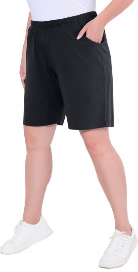 Ulla Popken Stretch Knit Bermuda Shorts Black - Jeans & Broeken in Grote Maten – Plus Size - 