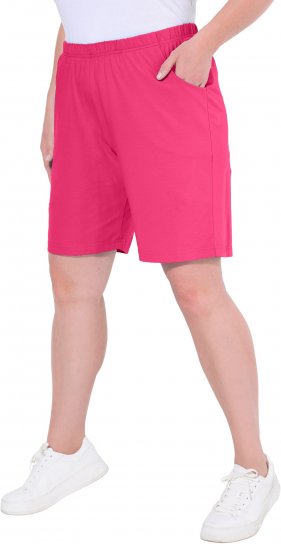 Ulla Popken Stretch Knit Bermuda Shorts Red - Jeans & Broeken in Grote Maten – Plus Size - 