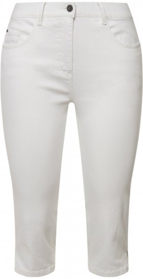 Ulla Popken Basic Capri Sarah Fit Jeans Snow White - Jeans & Broeken in Grote Maten – Plus Size - 