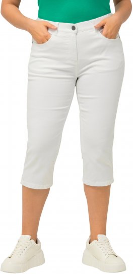 Ulla Popken Basic Capri Sarah Fit Jeans Snow White - Jeans & Broeken in Grote Maten – Plus Size - 