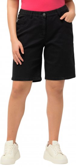 Ulla Popken Basic Denim Mandy Bermuda Shorts Black - Jeans & Broeken in Grote Maten – Plus Size - 
