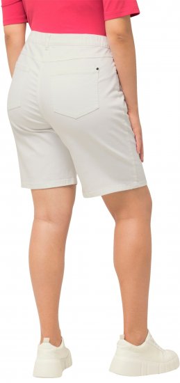 Ulla Popken Basic Denim Mandy Bermuda Shorts Snow White - Jeans & Broeken in Grote Maten – Plus Size - 