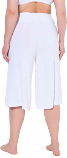 Ulla Popken Wide Leg Flared Bermuda Shorts White - Jeans & Broeken in Grote Maten – Plus Size - 