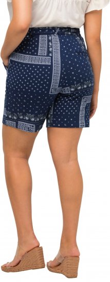 Ulla Popken Paisley Pull On Shorts Blue - Jeans & Broeken in Grote Maten – Plus Size - 