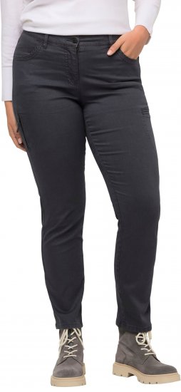 Ulla Popken Stretch Fit 6 Pocket Cargo Pants Black - Jeans & Broeken in Grote Maten – Plus Size - 
