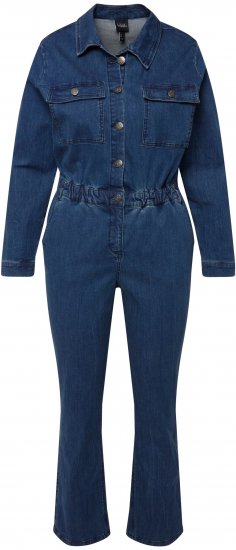 Ulla Popken Denim Boiler Suit Blue Denim - Jeans & Broeken in Grote Maten – Plus Size - 