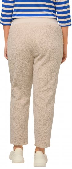 Ulla Popken Teddy Fleece Knee Patch Pants Beige - Jeans & Broeken in Grote Maten – Plus Size - 