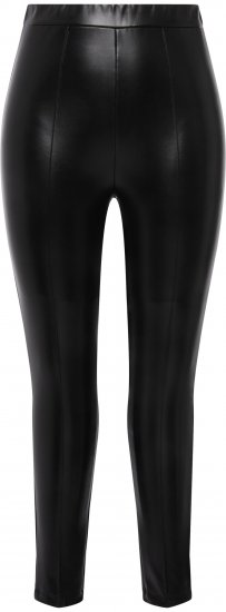 Ulla Popken Faux Leather Leggings Black - Jeans & Broeken in Grote Maten – Plus Size - 