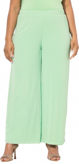 Ulla Popken Layered Chiffon Wide Leg Pants Green - Jeans & Broeken in Grote Maten – Plus Size - 