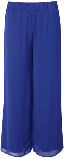 Ulla Popken Layered Chiffon Wide Leg Pants Blue - Jeans & Broeken in Grote Maten – Plus Size - 