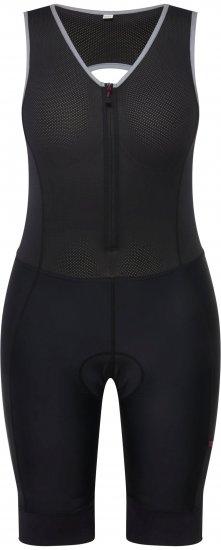 Ulla Popken Padded Cycling Zip Front Bodysuit Black - Jeans & Broeken in Grote Maten – Plus Size - 