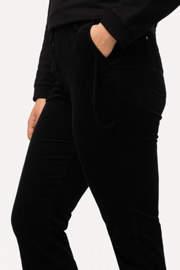 Ulla Popken Mandy Corduroy Pants Black - Broeken - Dames broeken in grote maten