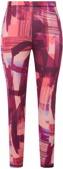 Ulla Popken Abstract Print Ski Leggings Red - Jeans & Broeken in Grote Maten – Plus Size - 