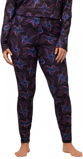 Ulla Popken Geometric Wave Quick Drying Ski Leggings Black - Jeans & Broeken in Grote Maten – Plus Size - 