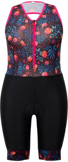 Ulla Popken Functional Padded Zip Front Cycling Leotard Black - Jeans & Broeken in Grote Maten – Plus Size - 