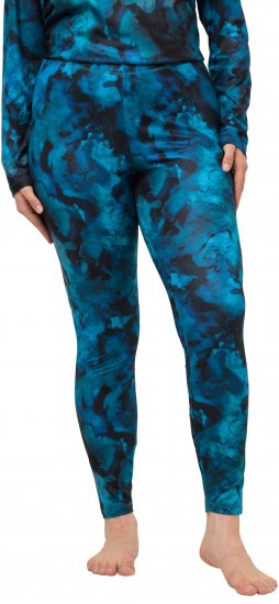 Ulla Popken Ink Print Functional Ski Leggings Blue - Jeans & Broeken in Grote Maten – Plus Size - 