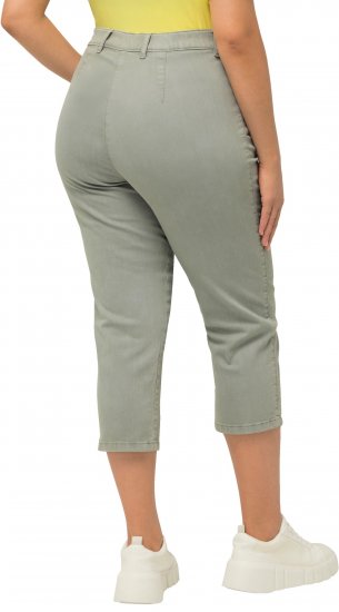 Ulla Popken Cropped Stretch Fit Mony Pants Light Moss Green - Jeans & Broeken in Grote Maten – Plus Size - 