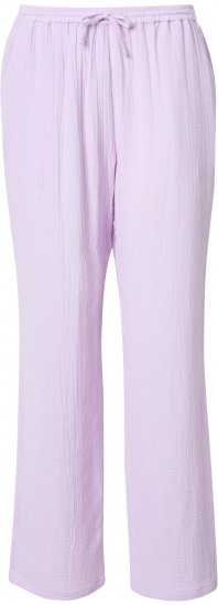 Ulla Popken Muslin Pull On Pants Purple - Jeans & Broeken in Grote Maten – Plus Size - 