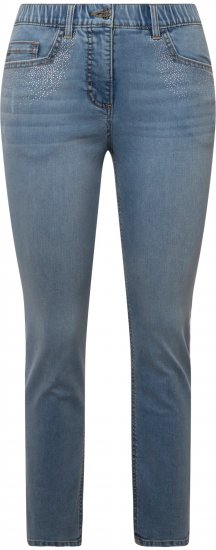 Ulla Popken Rhinestone Detail Stretch Fit Skinny Jeans Blue - Jeans & Broeken in Grote Maten – Plus Size - 