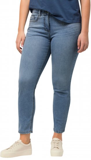 Ulla Popken Rhinestone Detail Stretch Fit Skinny Jeans Blue - Jeans & Broeken in Grote Maten – Plus Size - 