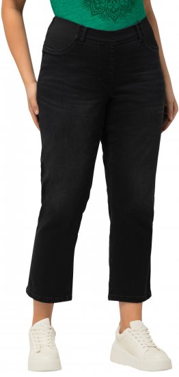 Ulla Popken Sienna Crop Stretch Jeans Black - Jeans & Broeken in Grote Maten – Plus Size - 