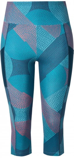 Ulla Popken Quick Dry Cropped Geometric Print Leggings Blue - Jassen - 