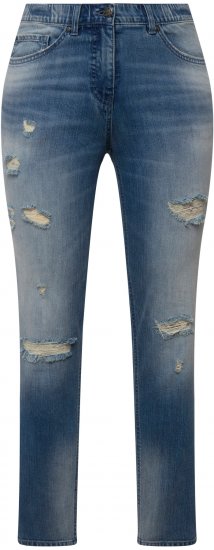 Ulla Popken Distressed Stretch Fit Sarah Jeans Blue - Jeans & Broeken in Grote Maten – Plus Size - 