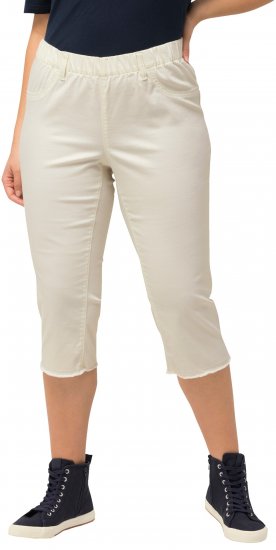 Ulla Popken Stretch Fit Raw Hem Capris Snow White - Jeans & Broeken in Grote Maten – Plus Size - 