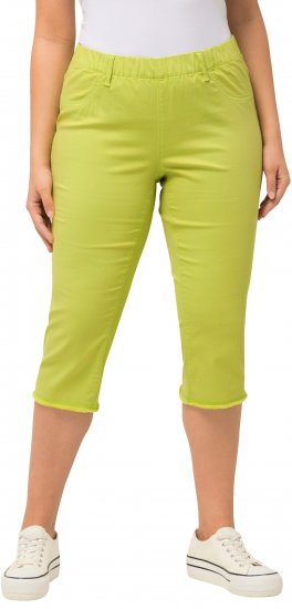 Ulla Popken Stretch Fit Raw Hem Capris Pistachio - Jeans & Broeken in Grote Maten – Plus Size - 
